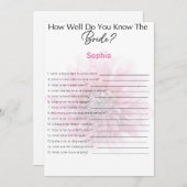 ブライダルシャワーゲームどうやって花嫁を知っているか 招待状 (正面/裏面)