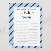 ブライダルシャワーゲームどうやって花嫁を知っているか 招待状 (正面/裏面)