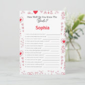 ブライダルシャワーゲームどうやって花嫁を知っているか 招待状 (スタンド正面)
