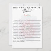 ブライダルシャワーゲームどうやって花嫁を知っているか 招待状 (正面)