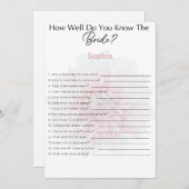 ブライダルシャワーゲームどうやって花嫁を知っているか 招待状 (正面/裏面)