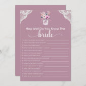 ブライダルシャワーゲームどうやって花嫁を知っているか 招待状 (正面/裏面)