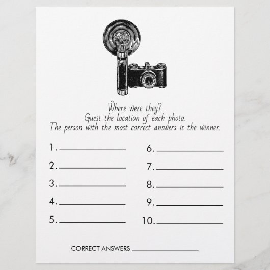 ブライダルシャワーゲームどこにいた？ウェディング チラシ (正面)