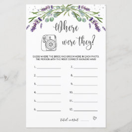 ブライダルシャワーゲームどこ彼らはフライヤー