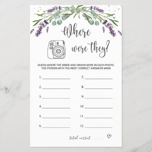 ブライダルシャワーゲームどこ彼らはフライヤー チラシ (正面)