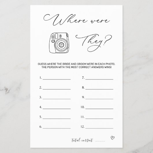 ブライダルシャワーゲームどこ彼らはフライヤー チラシ (正面)