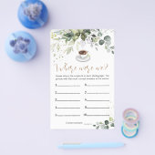 ブライダルシャワーゲームどこ我々のカードフライヤー チラシ (シングル)