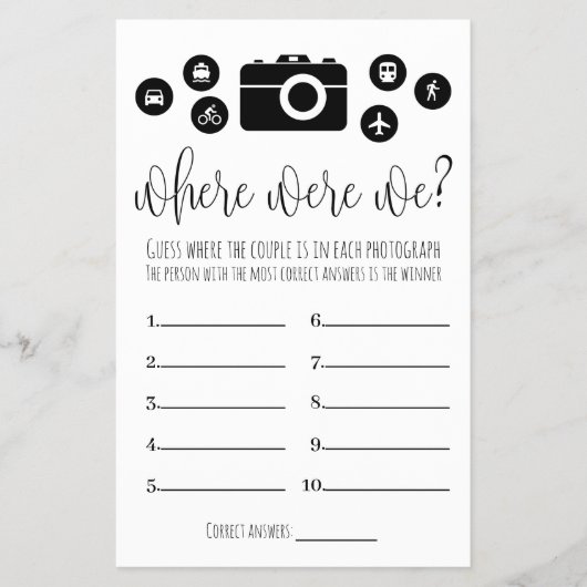 ブライダルシャワーゲームどこ我々カード チラシ (正面)