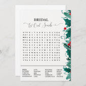 ブライダルシャワーゲームのクリスマスワード検索ゲーム 案内状 (正面/裏面)