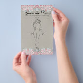 ブライダルシャワーゲームのピンクのスクロールはドレスを推測 チラシ (ハンドル)