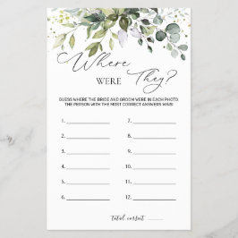 ブライダルシャワーゲームの緑の場所 チラシ