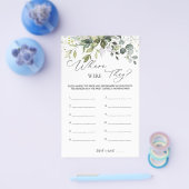 ブライダルシャワーゲームの緑の場所 チラシ (シングル)