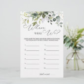 ブライダルシャワーゲームの緑の場所 便箋 (スタンド正面)