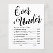 ブライダルシャワーゲームの超過シンプルまたは超過 (正面)