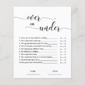 ブライダルシャワーゲームの超過シンプルまたは超過 (正面)