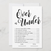 ブライダルシャワーゲームの超過シンプルまたは超過 招待状 (正面)