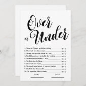 ブライダルシャワーゲームの超過シンプルまたは超過 招待状 (正面/裏面)