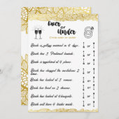 ブライダルシャワーゲームの金ゴールド 招待状 (正面/裏面)