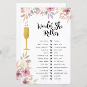 ブライダルシャワーゲームは彼女はむしろシャンパン (正面/裏面)