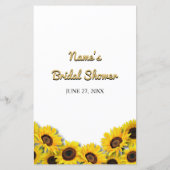 ブライダルシャワーゲームは彼女はむしろヒマワリ (裏面)