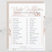 ブライダルシャワーゲームは彼女はむしろボーモダンー (正面/裏面)