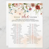 ブライダルシャワーゲームは、彼女はむしろ (正面/裏面)