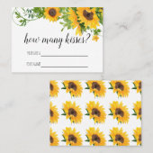 ブライダルシャワーゲームひまわり花数キスカード プレイスカード (正面/裏面)