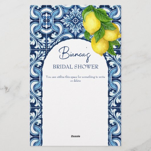 ブライダルシャワーゲームアドバイス 便箋 (裏面)