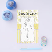 ブライダルシャワーゲームイエローグレイ推測ザドレス チラシ (シングル)