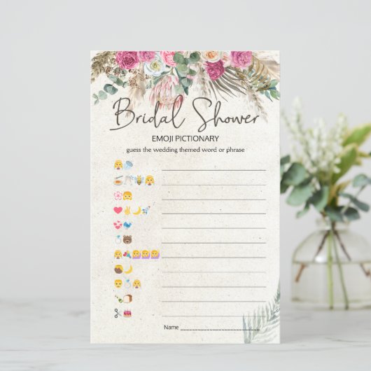 ブライダルシャワーゲームエモジピクショナリパステルボホ (スタンド正面)