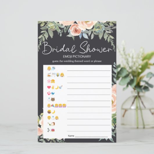 ブライダルシャワーゲームエモジピクショナルパステルピーチ (スタンド正面)