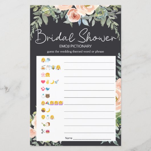 ブライダルシャワーゲームエモジピクショナルパステルピーチ (正面)