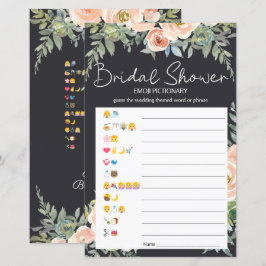 ブライダルシャワーゲームエモジピクショナルパステルピーチ