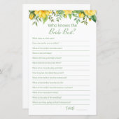 ブライダルシャワーゲームカードの知識 (正面/裏面)