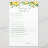 ブライダルシャワーゲームカードの知識 (正面)