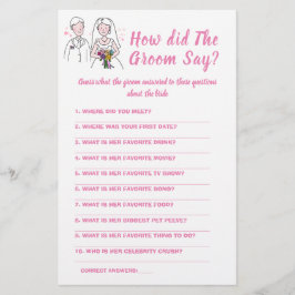 ブライダルシャワーゲームカード新郎は何と言った チラシ