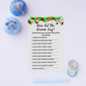 ブライダルシャワーゲームカード新郎は何とFと言った チラシ (シングル)