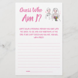 ブライダルシャワーゲームカード私は誰？フライヤー チラシ