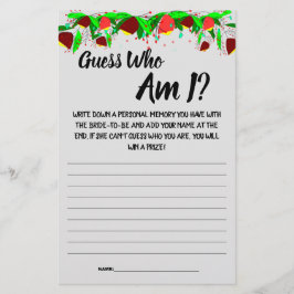 ブライダルシャワーゲームカード私は誰？フライヤー チラシ