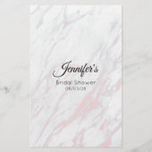 ブライダルシャワーゲームグレー大理石推測ザ・ドレス チラシ (裏面)