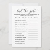 ブライダルシャワーゲームゲストの検索 招待状 (正面)