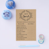 ブライダルシャワーゲームゲストカードの検索 チラシ (シングル)