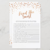 ブライダルシャワーゲームゲストゲームを見つけるバラ金ゴールド (正面/裏面)