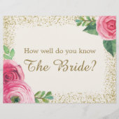 ブライダルシャワーゲームサイン – 8.5x11 (正面)