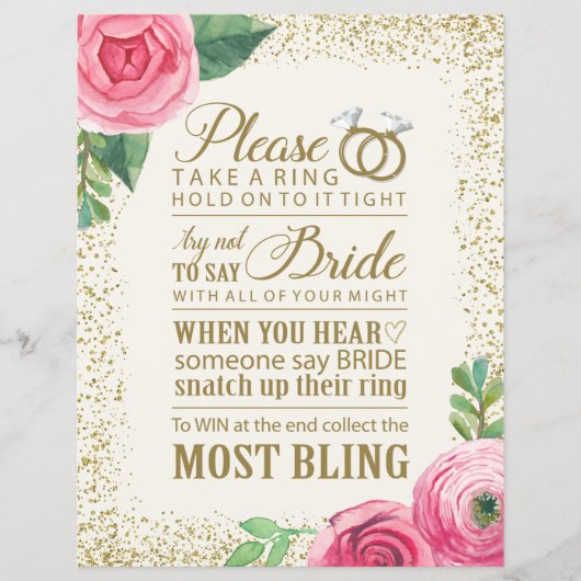 ブライダルシャワーゲームサイン – 8.5x11 チラシ (正面)