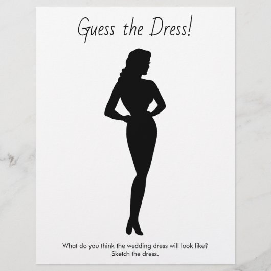 ブライダルシャワーゲームス結婚トレスのスケッチ チラシ (正面)