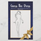 ブライダルシャワーゲームネイビー金ゴールドはドレスを推測 チラシ (正面)