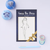 ブライダルシャワーゲームネイビー金ゴールドはドレスを推測 チラシ (シングル)