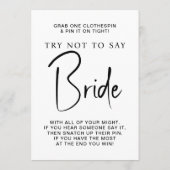 ブライダルシャワーゲームバチェロレッテビンゴブライドカード 招待状 (裏面)