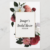 ブライダルシャワーゲームバーガンディーピンクはドレスを推測 チラシ (裏面)